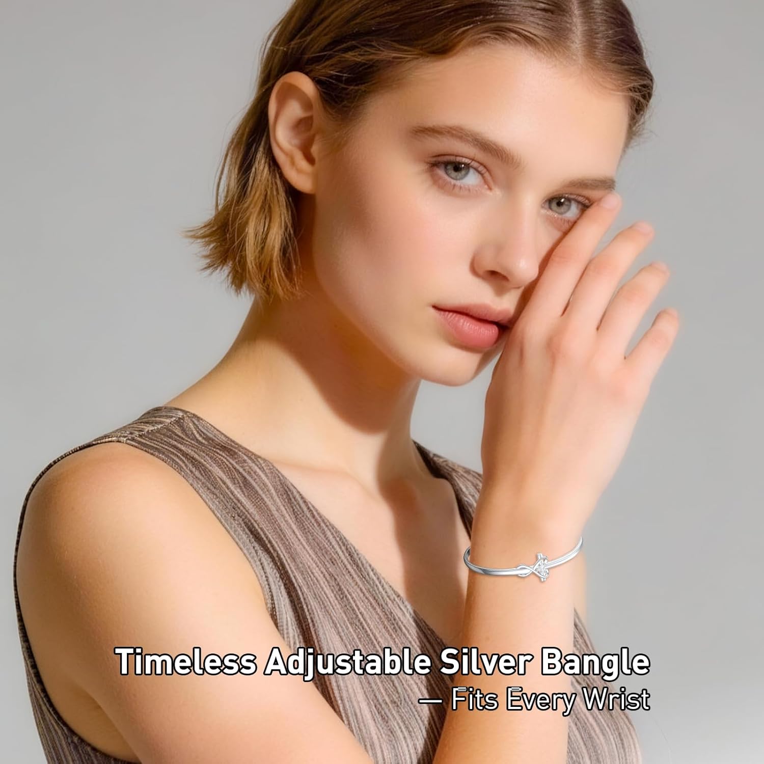 Cross Bracelet for Women Sterling Silver Faith Hope Love Engraved Open Bracelet Religious Adjustable Jewelry Mothers Day Birthday for Women Gifts - Image 2