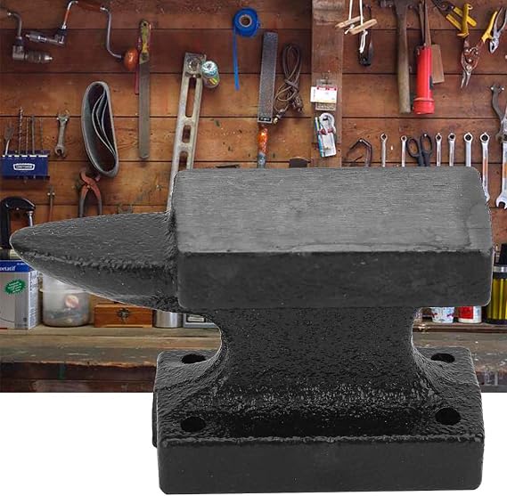 Cast Iron Anvil Single Horn, Portable Blacksmith Anvil for Jewelry Making and Metal