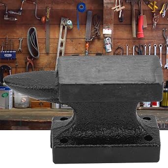 Blacksmith Anvil , Hardy Hole Single Horn Anvil Heavy Blows for Sale Forge Tools and Equipment Forming Metal