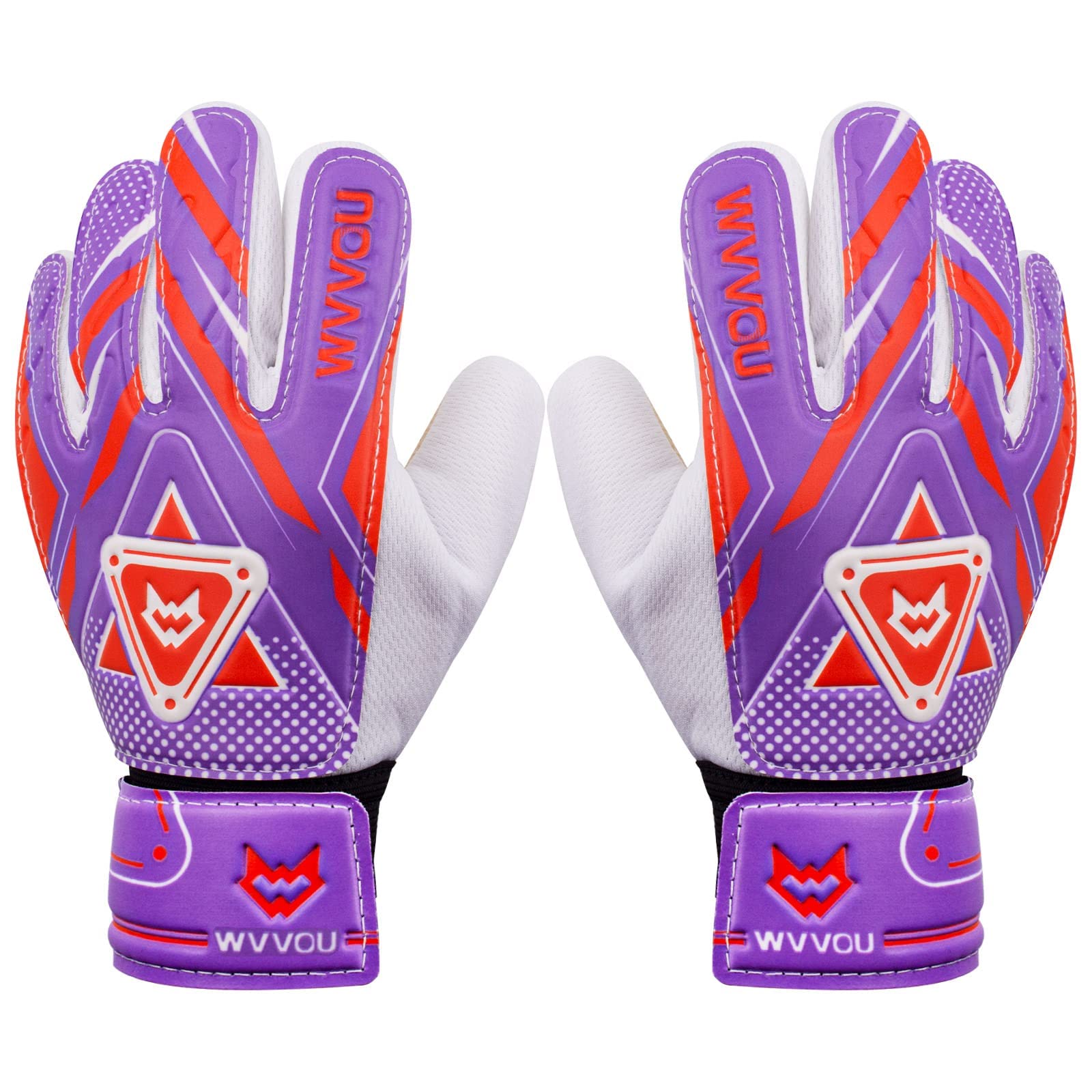 WVVOU Goalkeeper Gloves for Kids Youth, Soccer Goalie Gloves with Double Protection, Anti-Slip Soccer Gloves, Super Grip