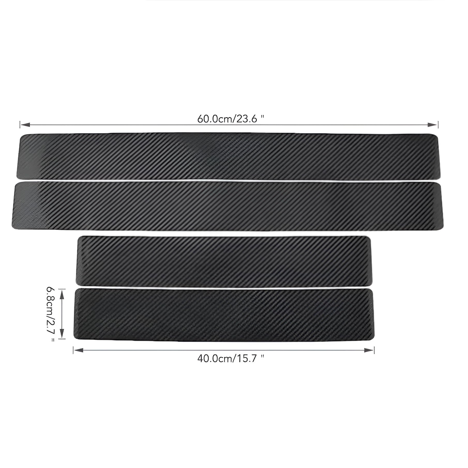 Protections Seuil De Porte Fibre Carbone Pour Citroën E-C3 Aircross 2024-2026 - Lot De 4 Pièces - Adhésif 3M - 8