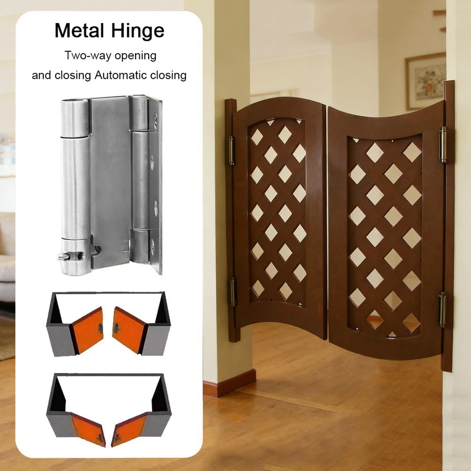 Portes battantes de salon, cloison d'entrée décorative avec charnières pour la maison ou le magasin, 80 x 110 cm, idéale pour la décoration de cuisine ou de bar