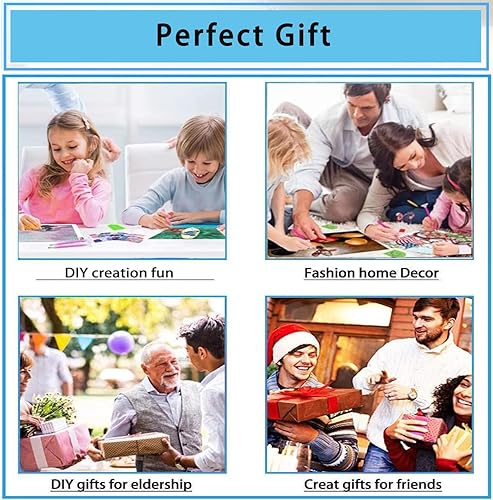 Miniatura 37 de Yunnuo Kits de arte de diamantes para adultos, pintura de diamantes de playa con luz de luna para principiantes, pintura de taladro completo