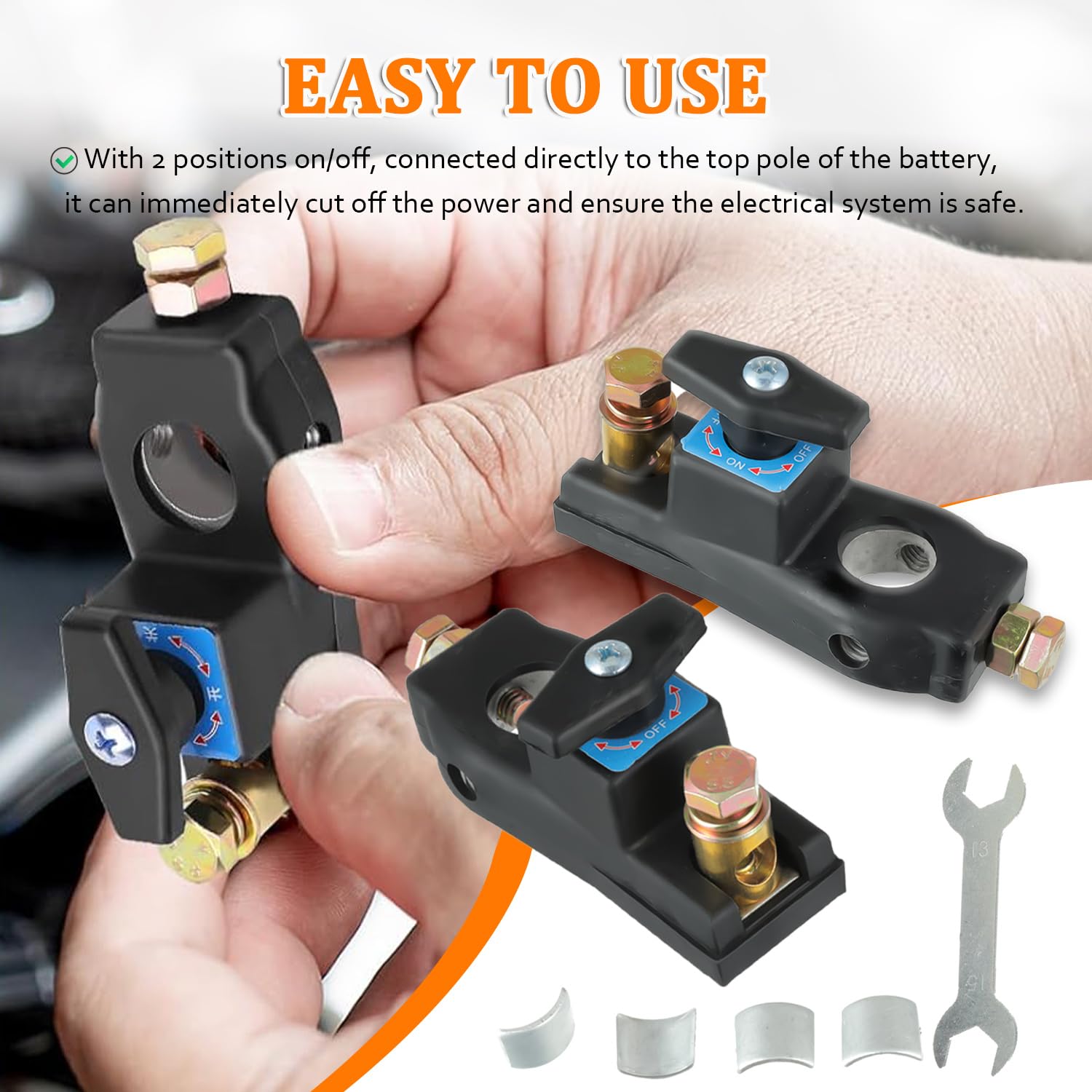 Interruttore principale della batteria dell'auto, 12V 24V Interruttore di isolamento universale per spegnimento della batteria per auto, moto, barca