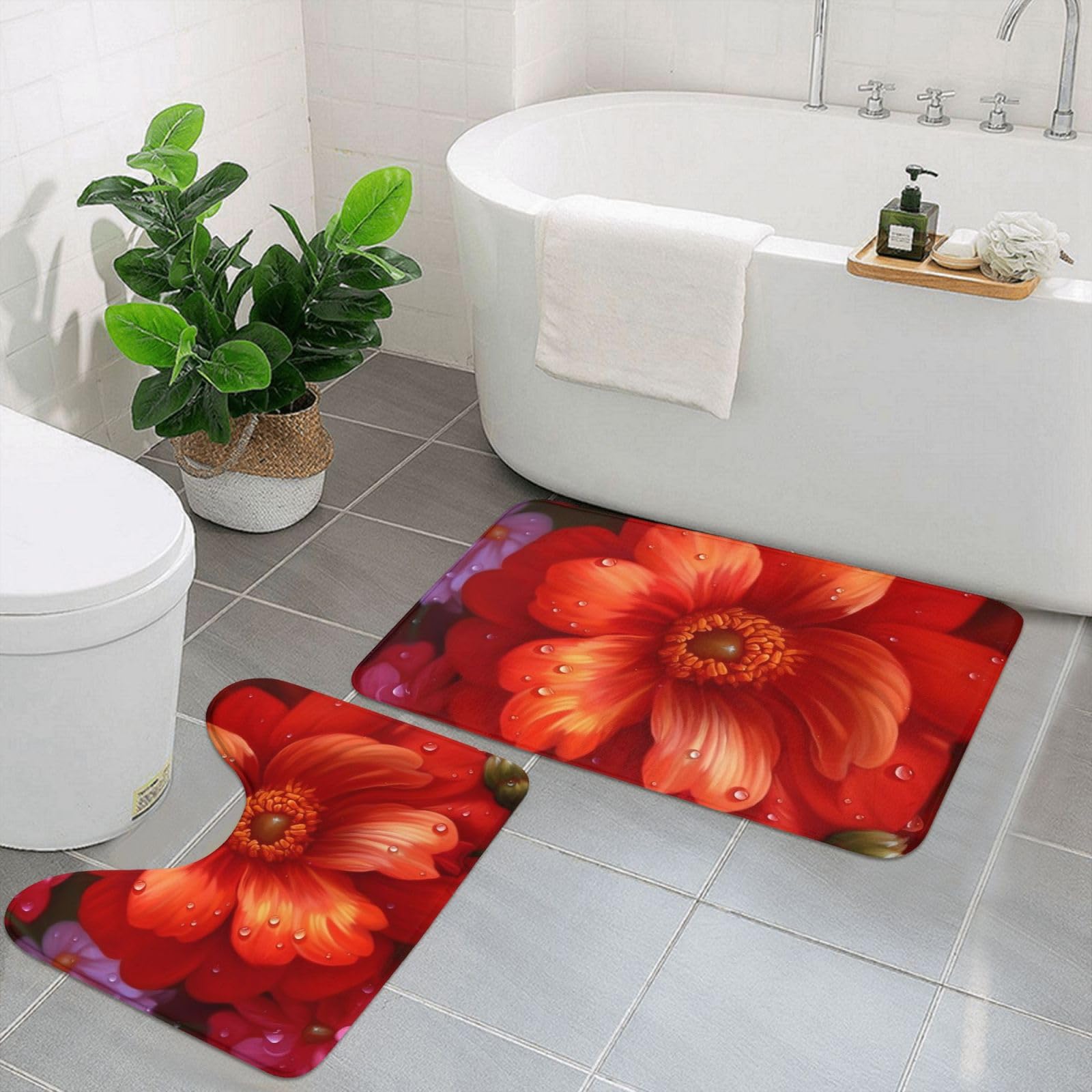 Tapis de bain antidérapant lot de 2 pour éviter les glissades