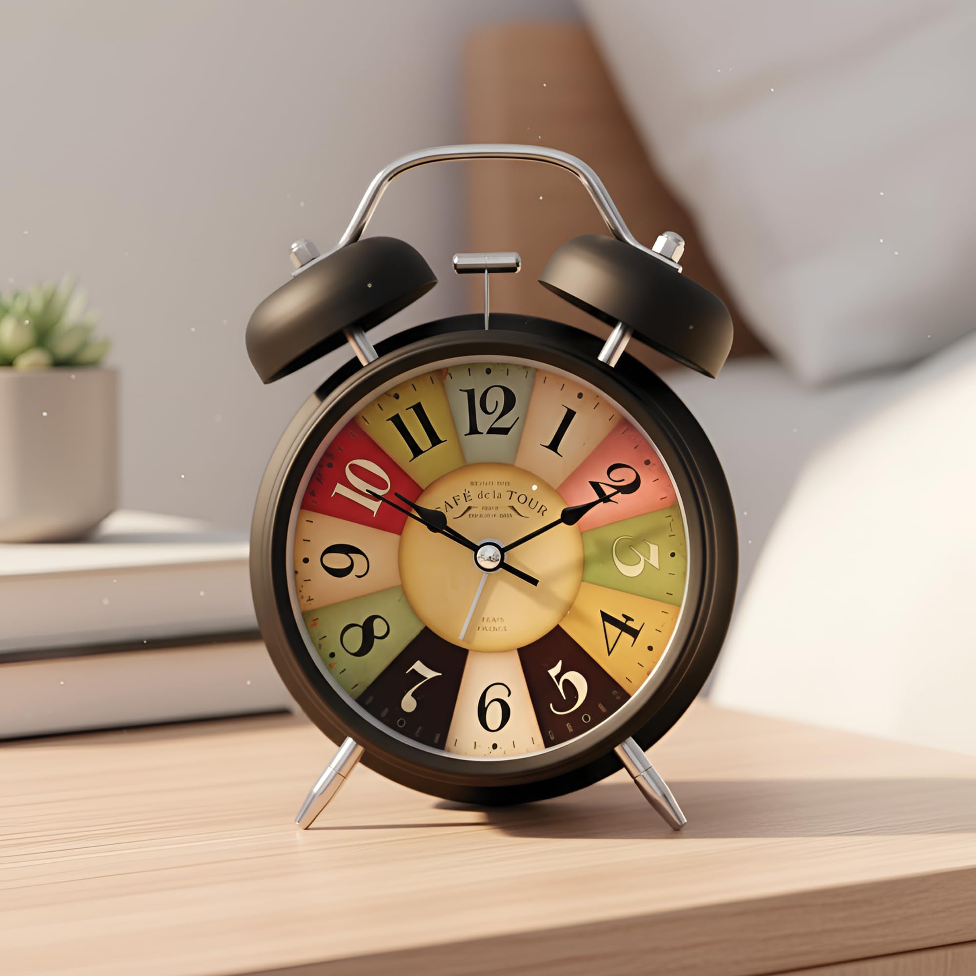 Digital Alarm Clock Style Classic Analog Twin Bell Alarm Clock for Bedroom | Loud Alarm Desk Table Clock, Heavy Sleepers | Vintage Retro Clock for Home, Office, Study Table, Dcor
