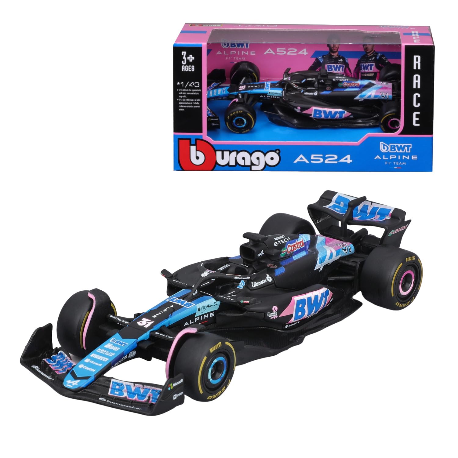 Bburago - Alpine A524 F1 Grand Prix Du Japon 2024 #31 Ocon - Modèle Réduit Métal 1/43 - Officiel Et Détail Réaliste - 4