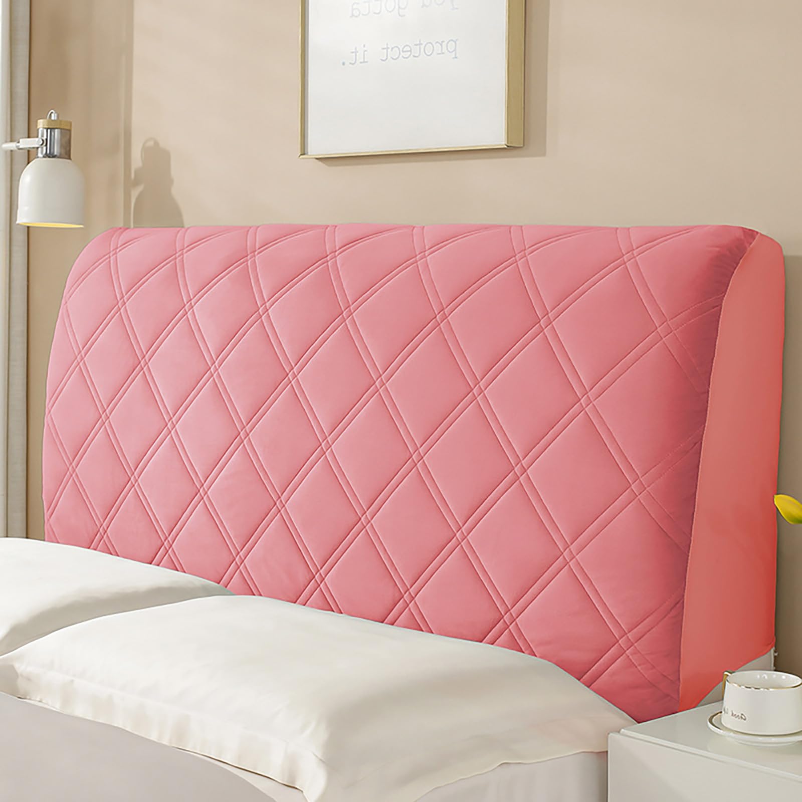 PRELGOSP Headboard Cover Dustproof Protector, Single/Double Bed Head Cover, All-Inclusive Stretch Headboard Slipcover for Bedroom Bed Head Decor,red,210cm