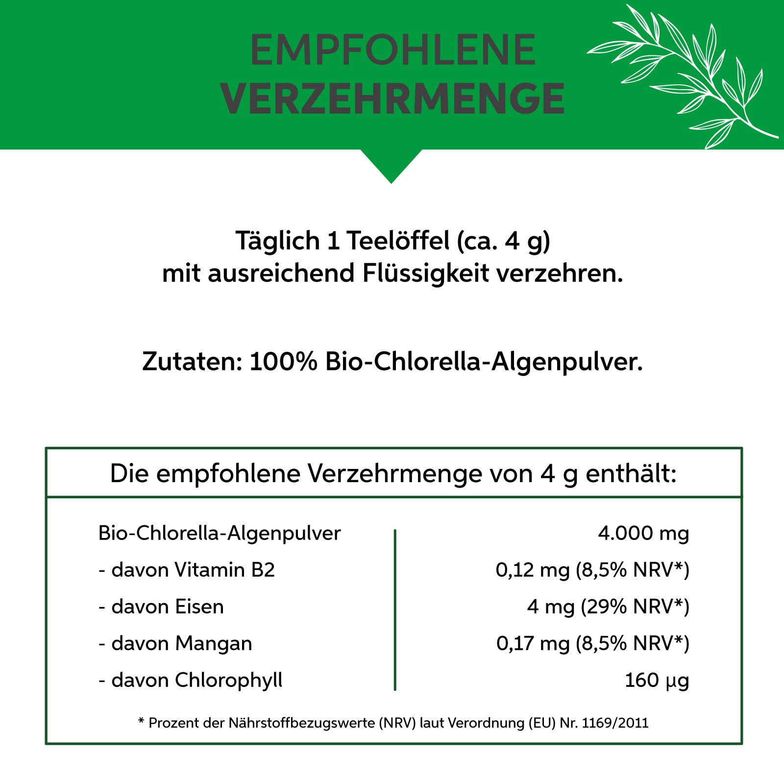 Bio Chlorella Pulver 1kg | Premium Rohkost-Qualität | 100% reines Algen-Pulver ohne Zusätze | Zellwand gebrochen Vegan