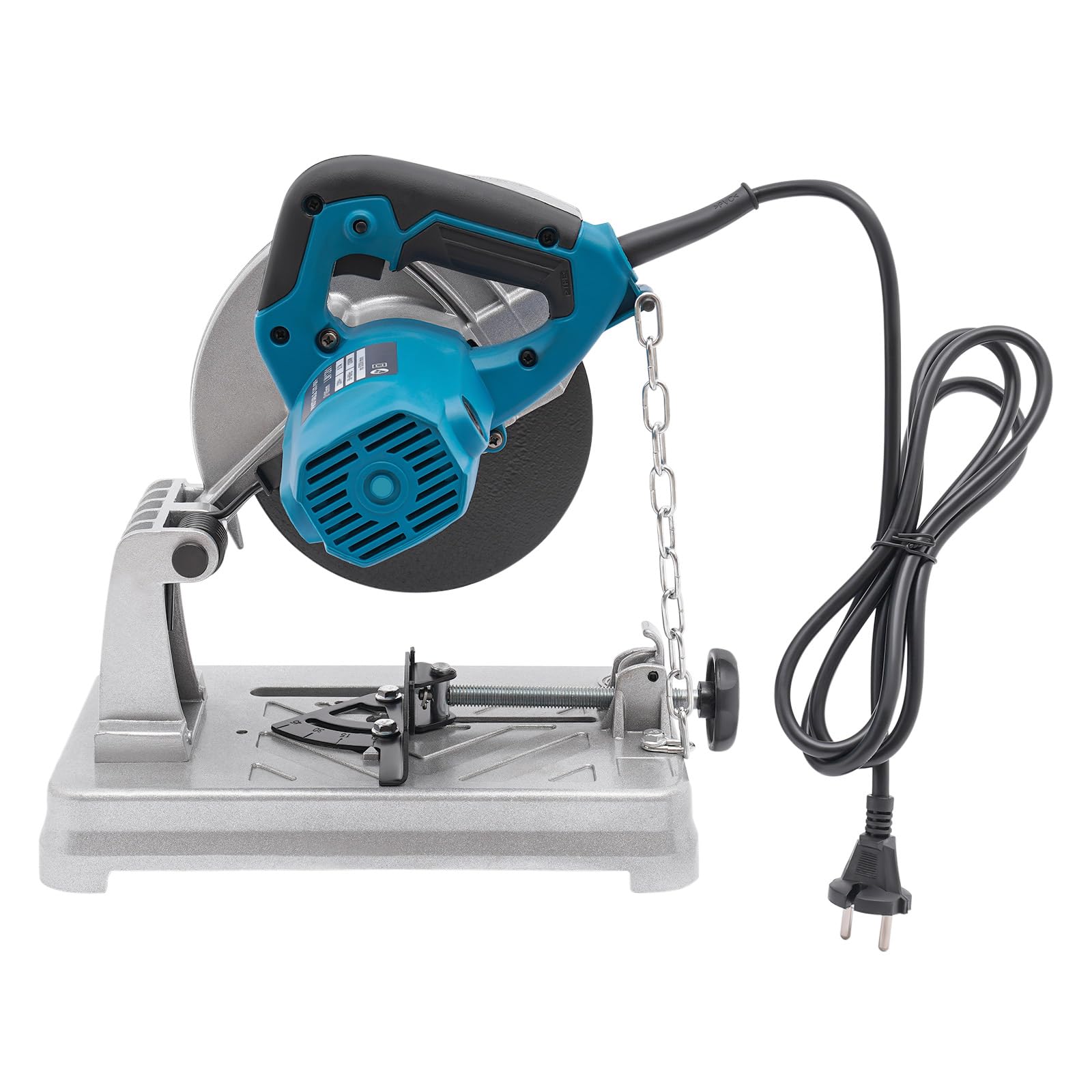 Mini Scie à Onglet 220V Scie Oblique pour Métal 5200 Tours/min Petite Scie Circulaire de Table, Réglable 0-45° Scie Oblique pour Couper Bois, Métal