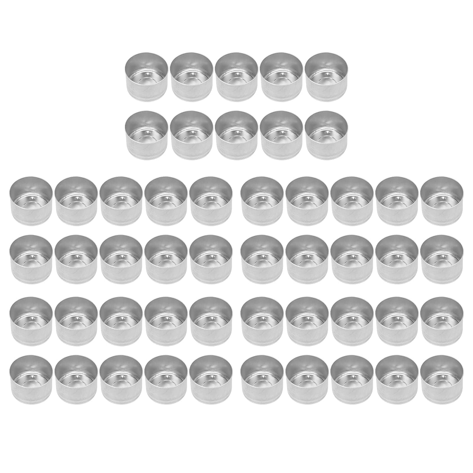 50 Uds. Latas de aluminio para velas de té, tazas de Metal para velas de té, caja vacía, contenedores de caja vacía para velas DIY