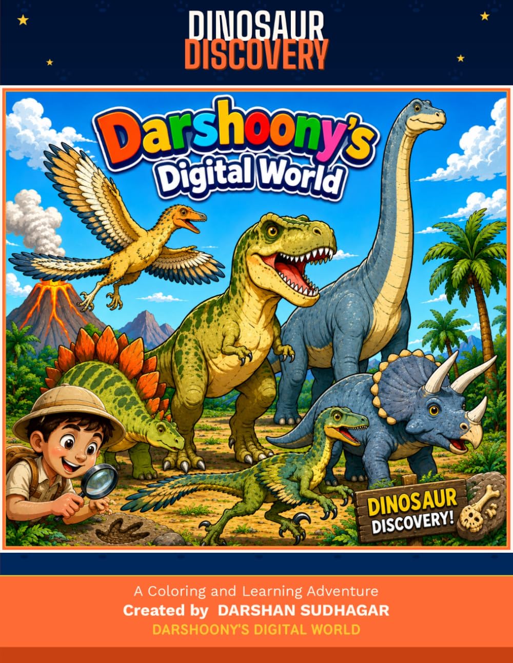 Dinosaur Discovery Coloring Book: A Coloring and Learning Adventure