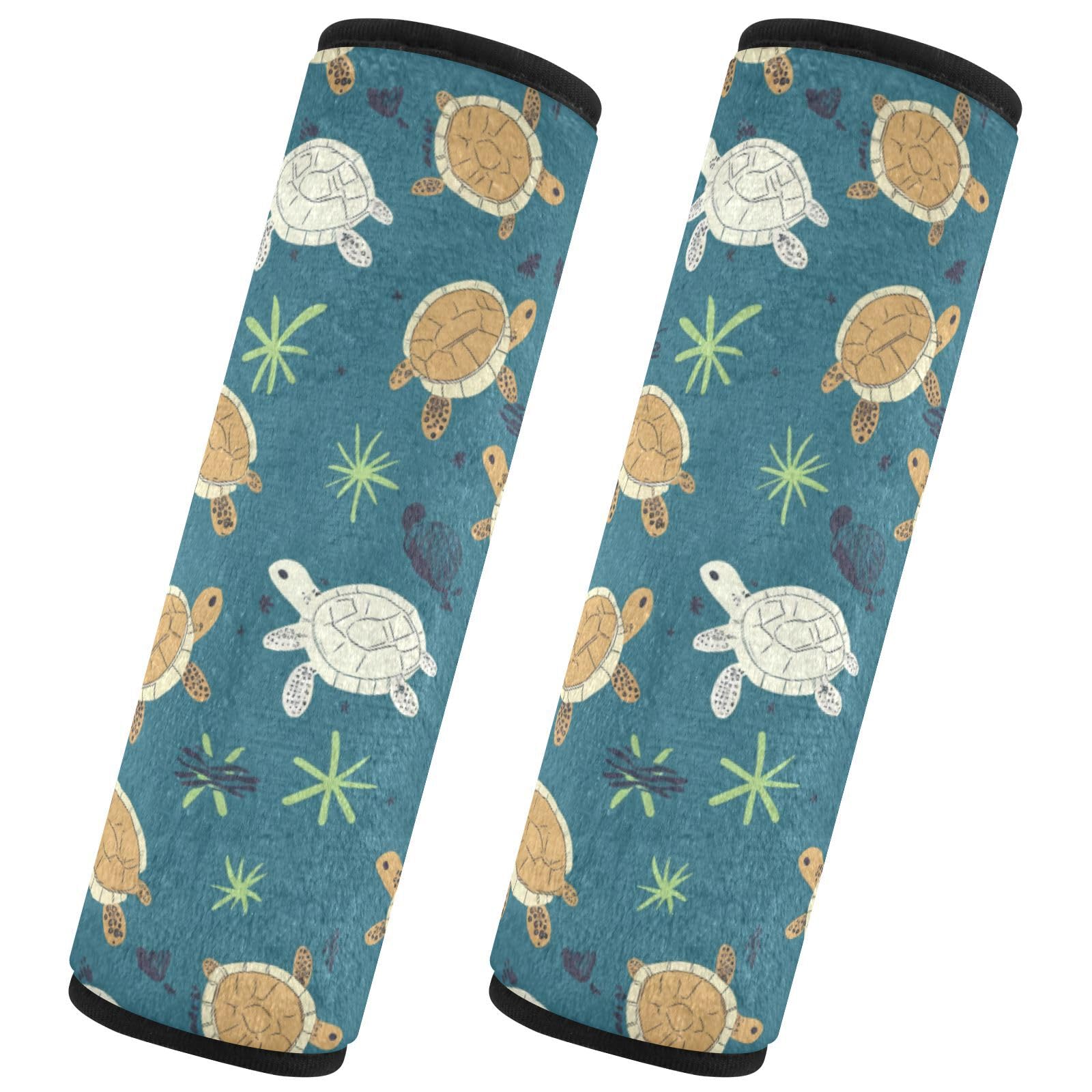Seat Belt Covers 2 Pack Turtles Stars Car Seat Strap Covers Super Soft Car Seat Neck Cover for Boys Girls Adults Babies M