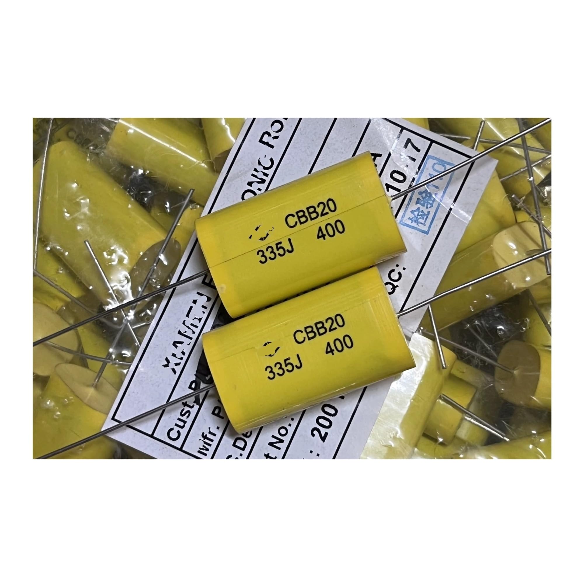 LEOTNNDQ 1pcs CBB20 Series 3.3UF 335J 400V DC Copper Pin Crossover Capacitors