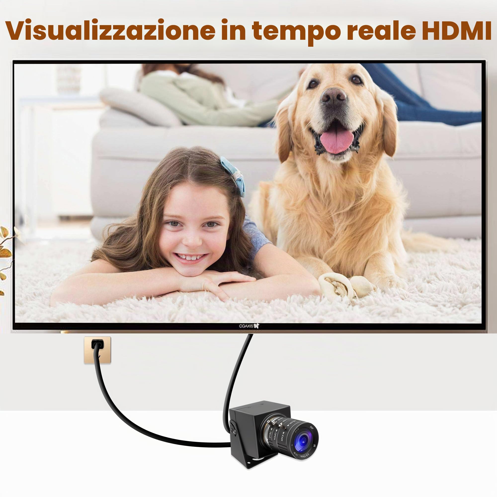 Svpro Telecamera HDMI USB 4K, zoom manuale, webcam, messa a fuoco variabile, fotocamera per computer esterna, H.264, fotocamera industriale, USB e HDMI, doppia uscita per laptop, tablet, monitor TV
