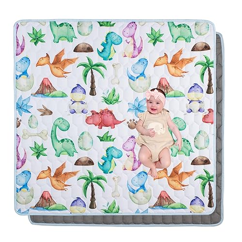 Miniatura 1 de Tapete de juego de espuma prémium para bebés de 50 x 50 pulgadas, tapete de juego grueso de una sola pieza, antideslizante acolchado para el suelo,