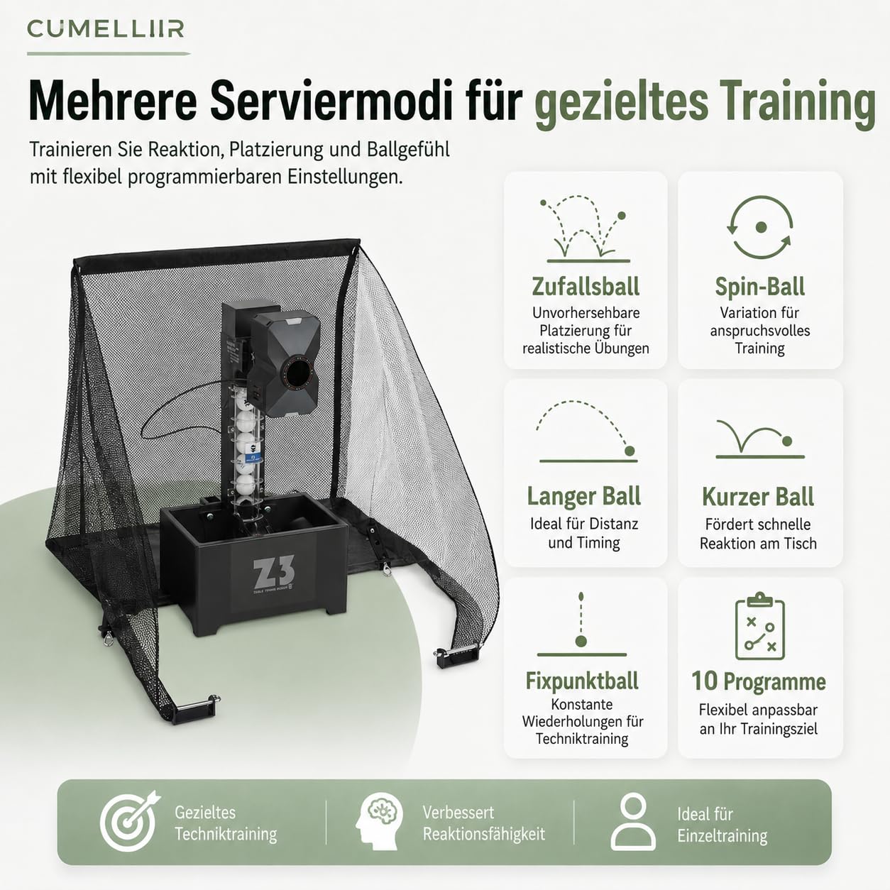 Automatische Tischtennis Ballmaschinem, Ping Pong Ball Maschine Mit Netz, Tischtennis Roboter Für Training übung, Mehrere Serviermodi, 100 Bälle Kapazität, 4-40m/s