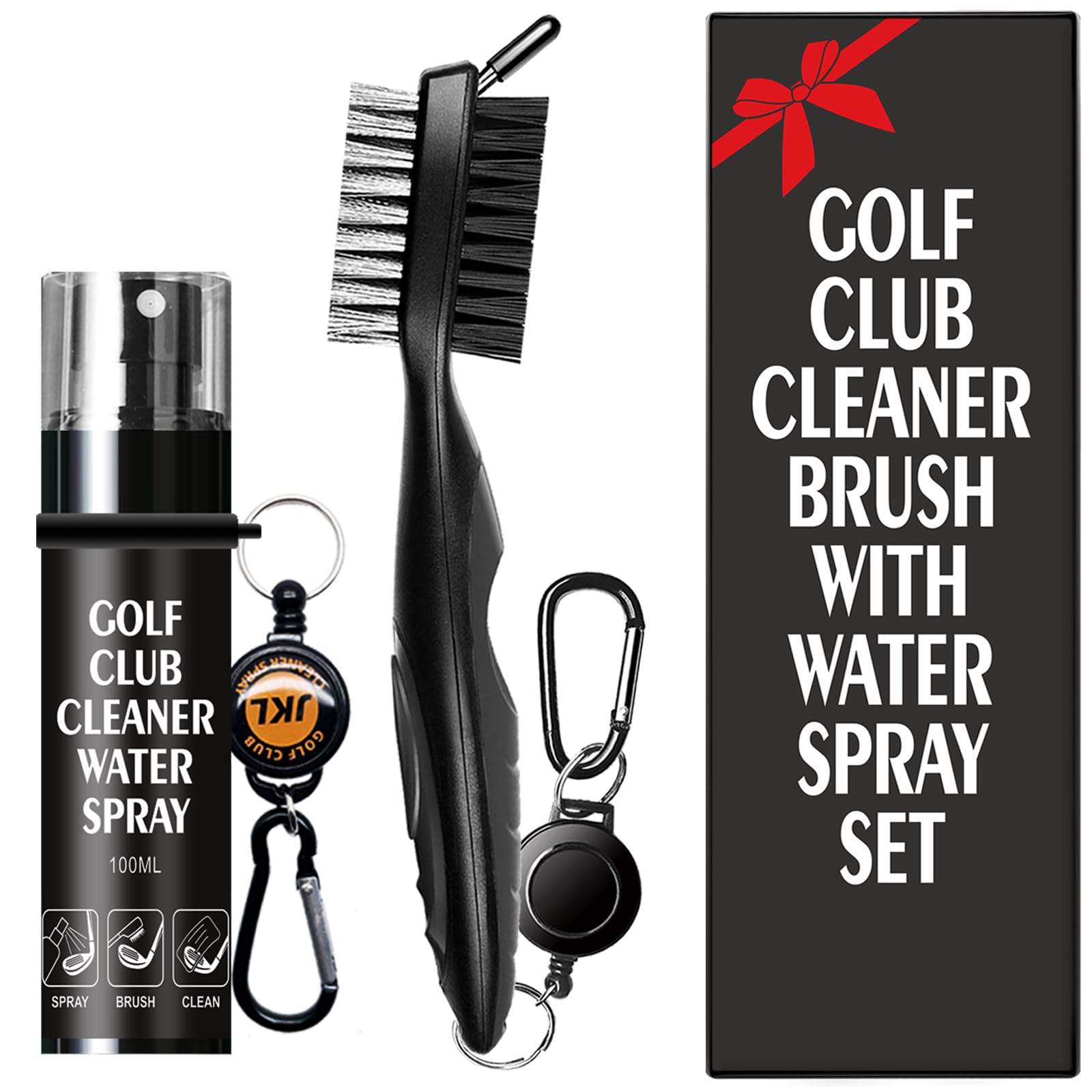 JKL Golf Club Cleaner Set - Includes a Golf Club Water Spray and 3 in 1 Golf Club Brush,Golf Accessories for Bag Essentials Best Golf Gifts for Men/Women