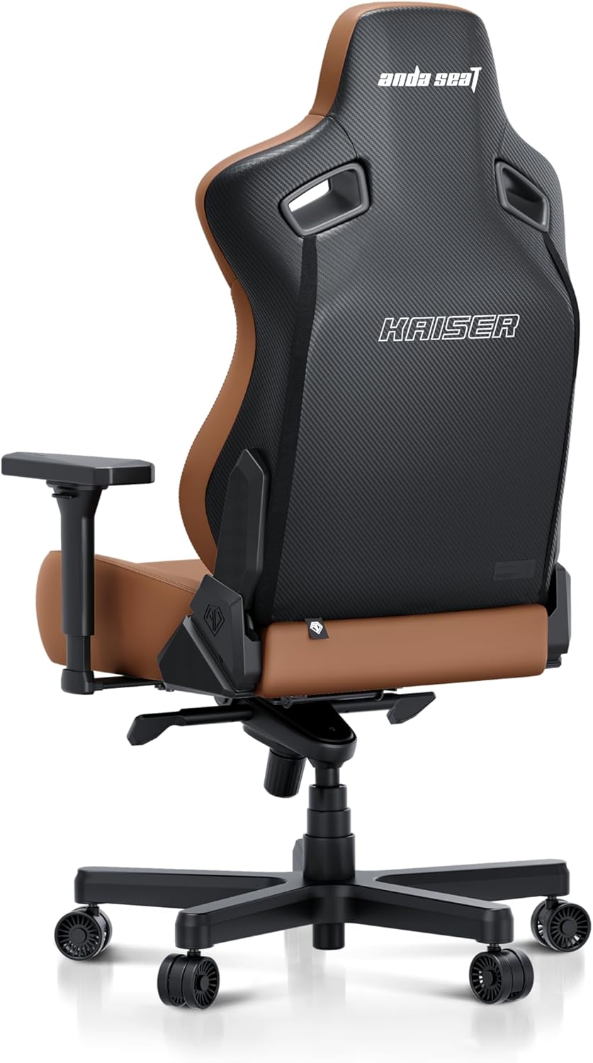 Anda Seat Kaiser 3E Gaming Chair for Adults - Ergonomic Office Chair with 4D Armrests & Adjustable Back, PVC Leather Computer Chairs for Office or Gaming (L, Bentley Brown)