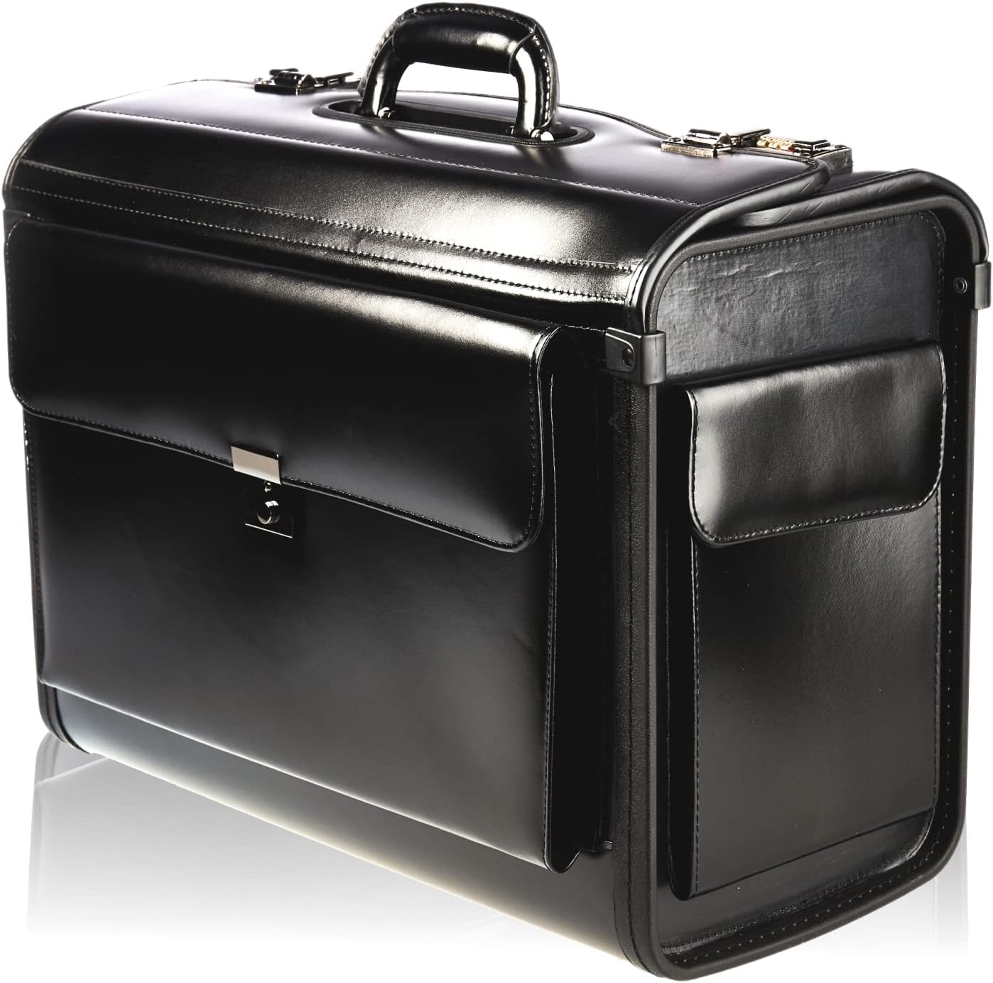 Leather Pilot Case Business Laptop Travel Flight Briefcase Bag Hand Luggage (Pilotcase)