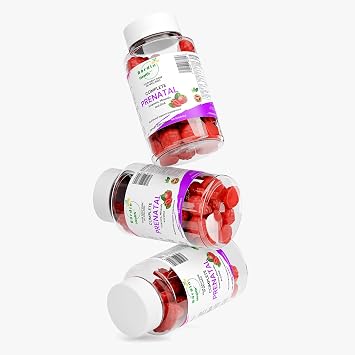Complete Prenatal Vitamins, Folic Acid, Iron, Choline for Neural Tube Support, Omega-3 DHA for Fetal Brain Development, Calcium-Helper D3 & K2, Non-GMO Vegan Gummies