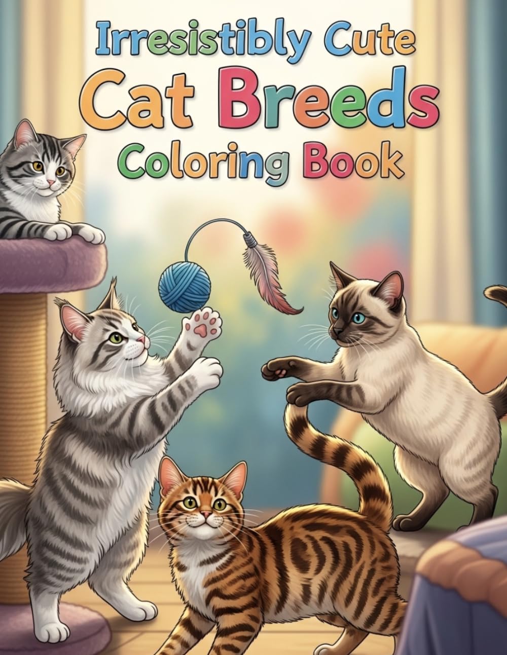 Irresistibly Cute Cat Breeds Coloring Book: Relax and Unwind with Charming Cats from Around the World