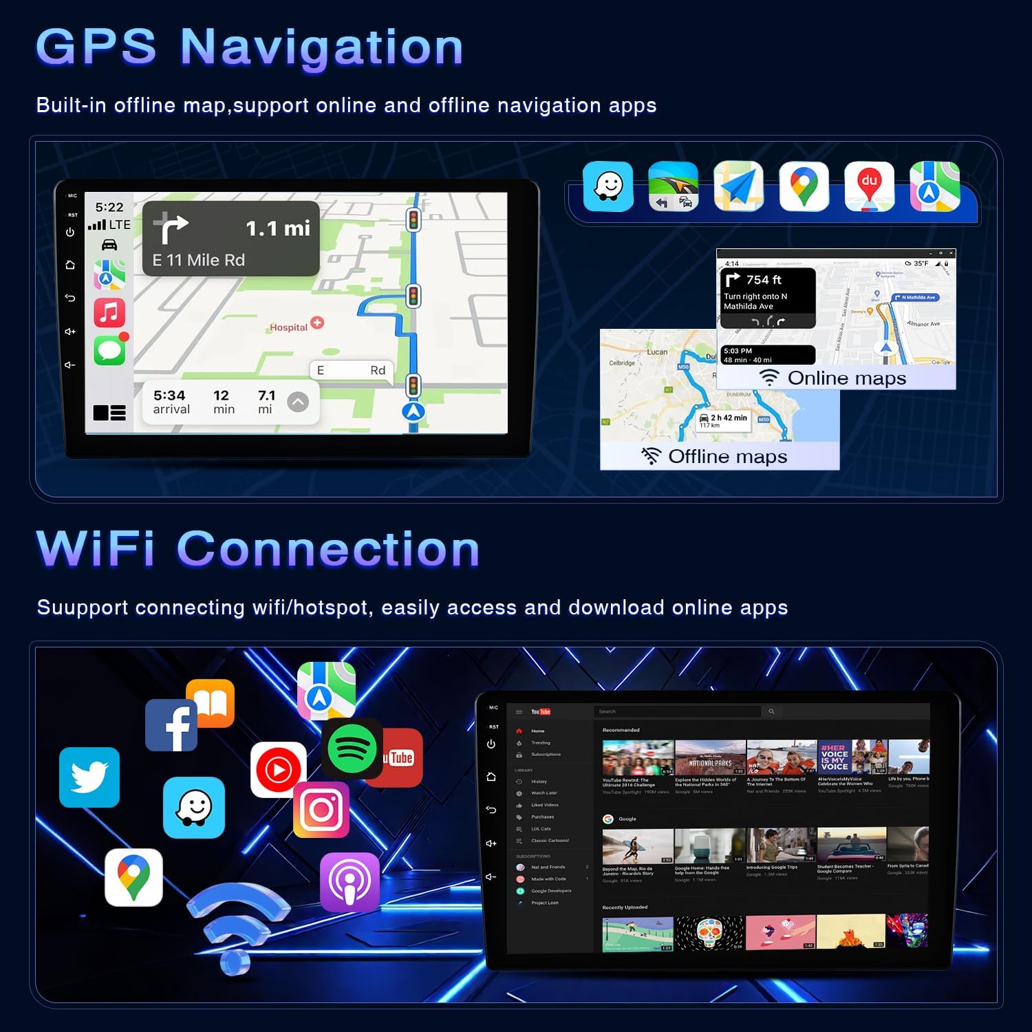 Car Radio for 2003 2004 2005 2006 Chevy Suburban 1500 2500 [2+32G] with Wireless Carplay Android Auto Bluetooth Touchscreen Stereo GPS/SWC/FM/