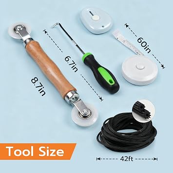 Window Screen Replacement Kit, 48x118 Fiberglass Window Screen Mesh, Washable Window Screen Door Replacement with Rolling Tool Spline Cutter Tape Measure for Windows Patio Sliding Screen Door