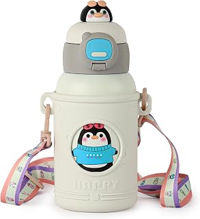 CELLO Kidzbee Babylop Insulated Stainless Steel Flask 500 ml Grey | Vacuum Insulated Hot & Cold, Easy Press Open Leakproof... Price In India