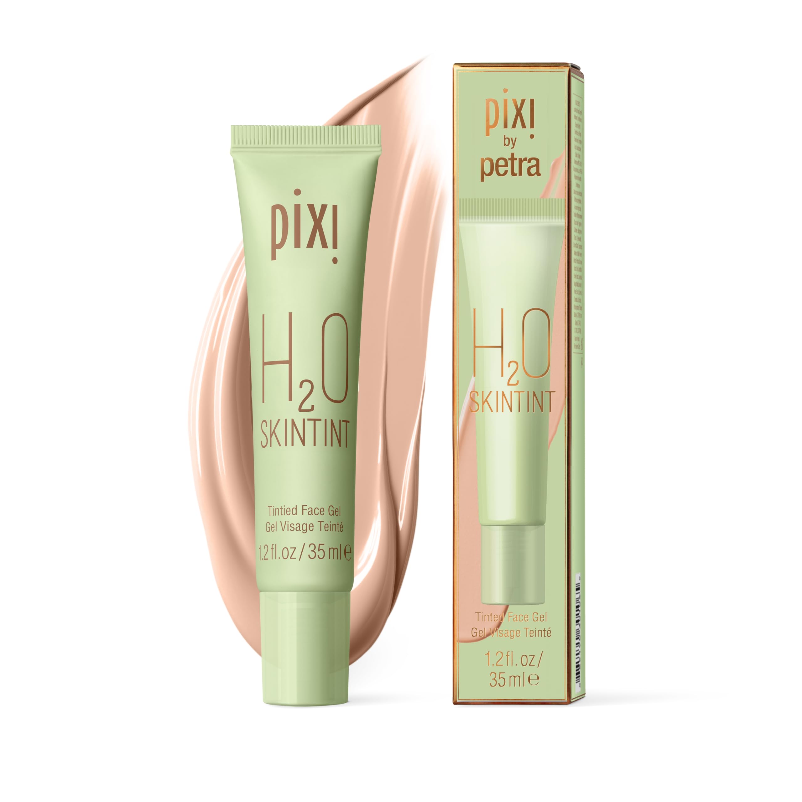 Pixi H2O Skintint | Gel Hidratante con Color | Ligero, Hidratante y Resistente al Agua | Uniformiza el Tono y Reduce el Enrojecimiento | En el Color " Honey” | 1.2 fl oz/35 ml