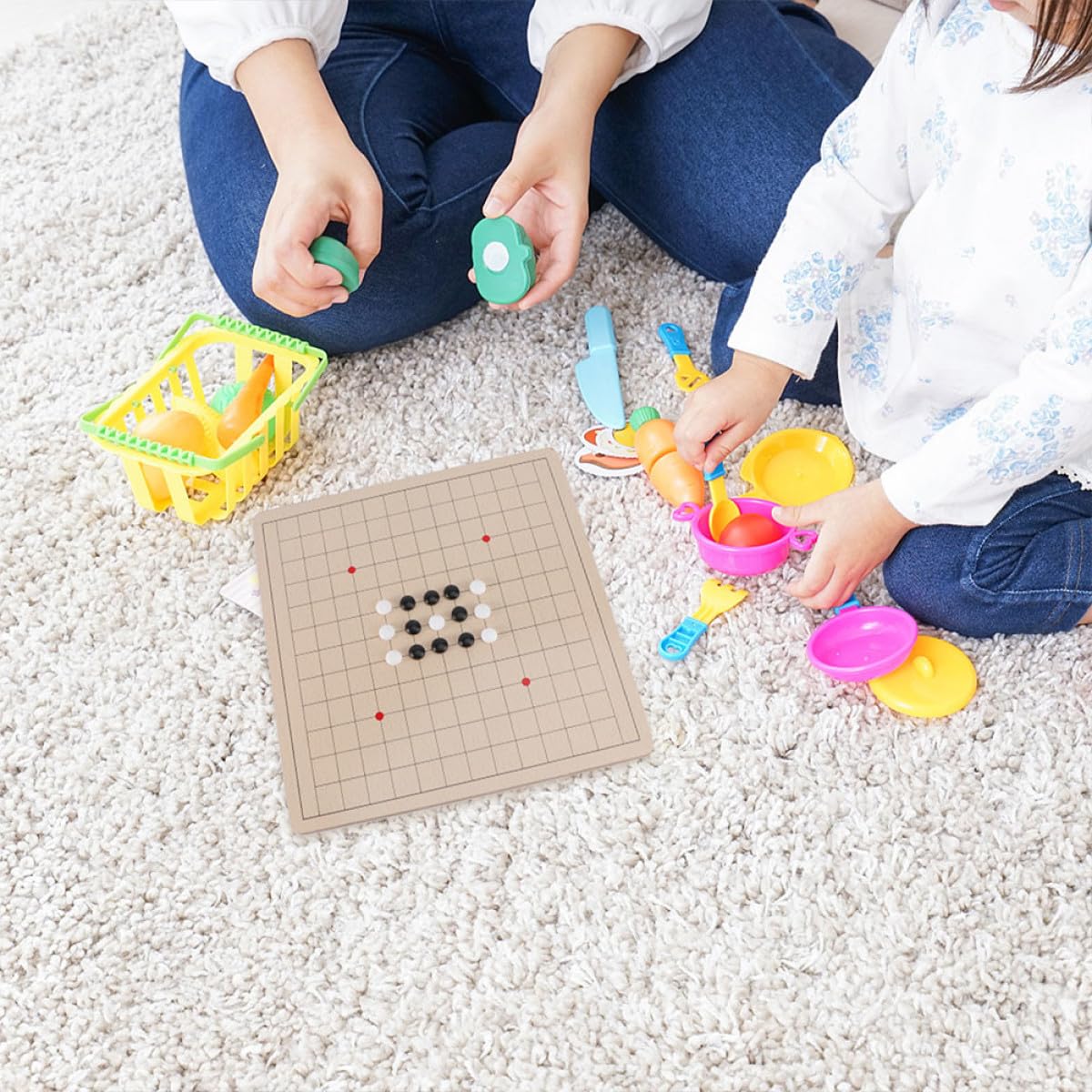 Giocattolo Dama e Cinque in Sequenza in Legno, Due Giochi per Bambini