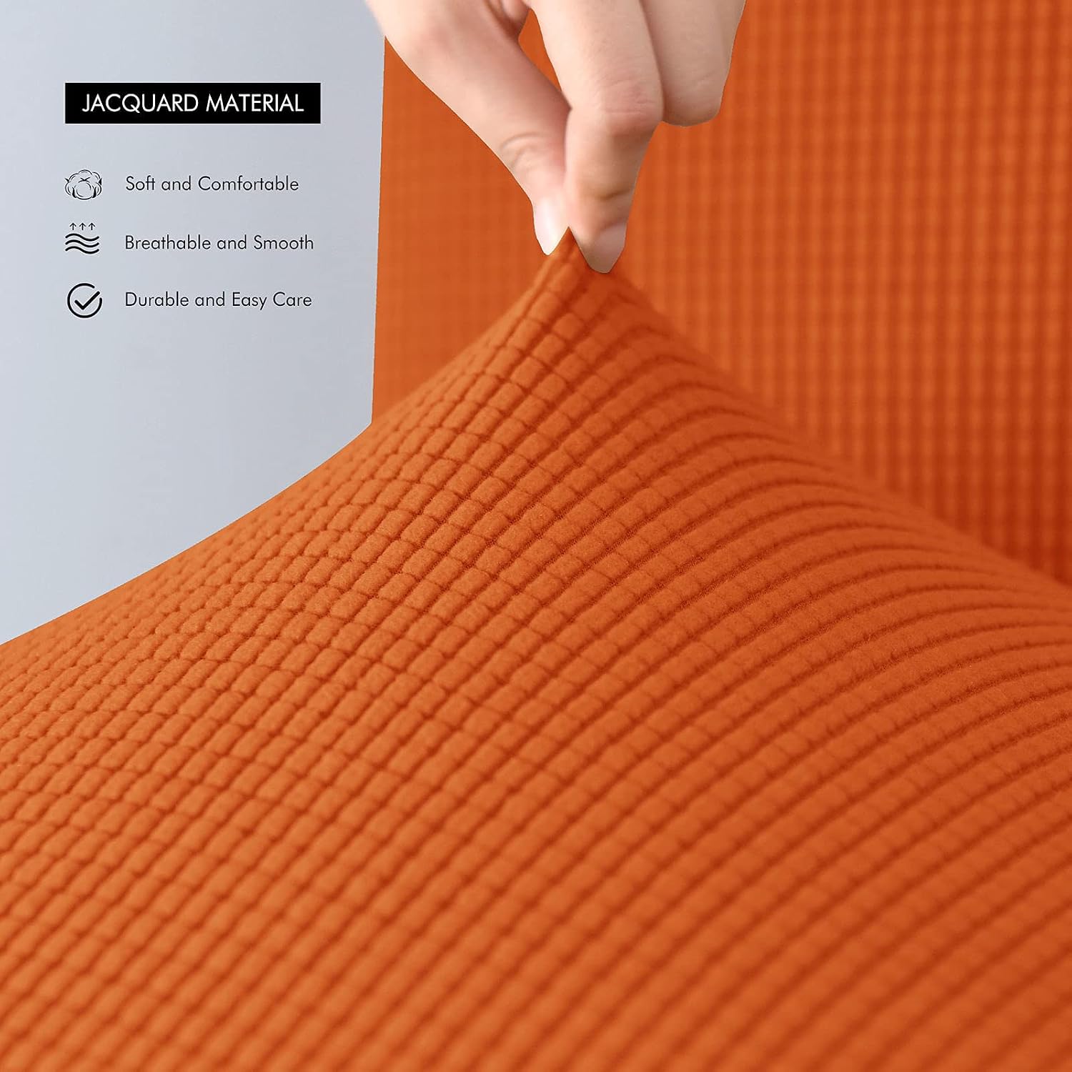 Stretch Bar Stool Covers Set of 2, Orange, Modern, Scratch Resistant, Bar, Kitchen, Dining Room, Cafe