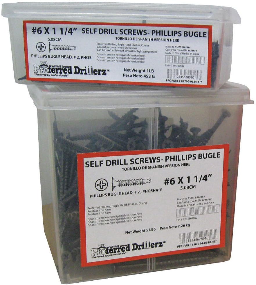 Self Drill Screw, Bugle, 8, 2 5/8 in, PK85