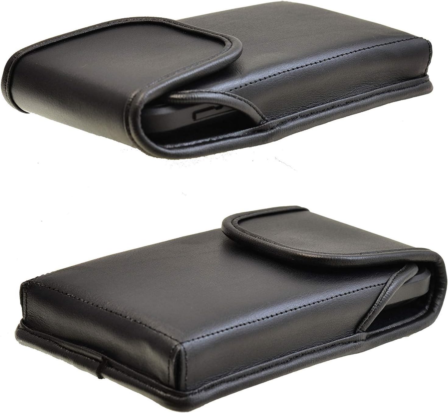 Turtleback Belt Case Made for Samsung Galaxy S5 Fits w/OB Defender or Bulky Cases, Black Vertical Holster Leather Pouch with Heavy Duty Rotating Ratcheting Belt Clip