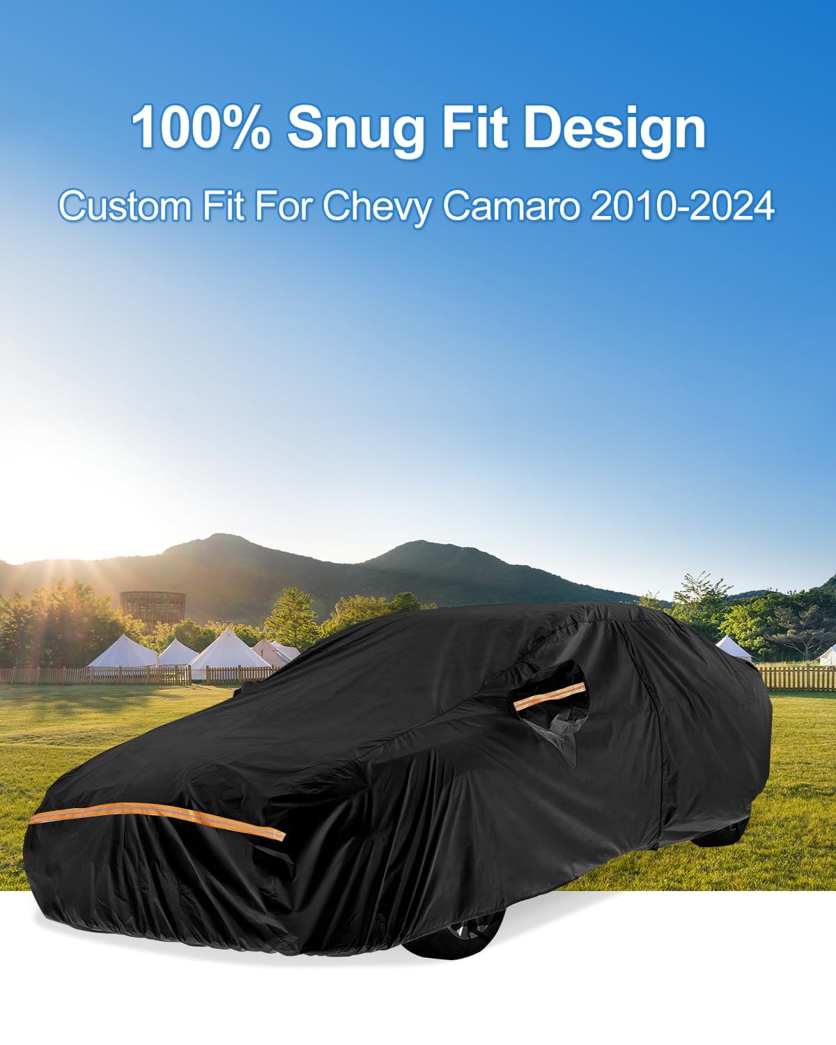 Car Cover Waterproof All WeatherCustom Fit for Chevy Camaro 2010-2025 Heavy Duty Outdoor Full Exterior Cover for Automobiles — view 2
