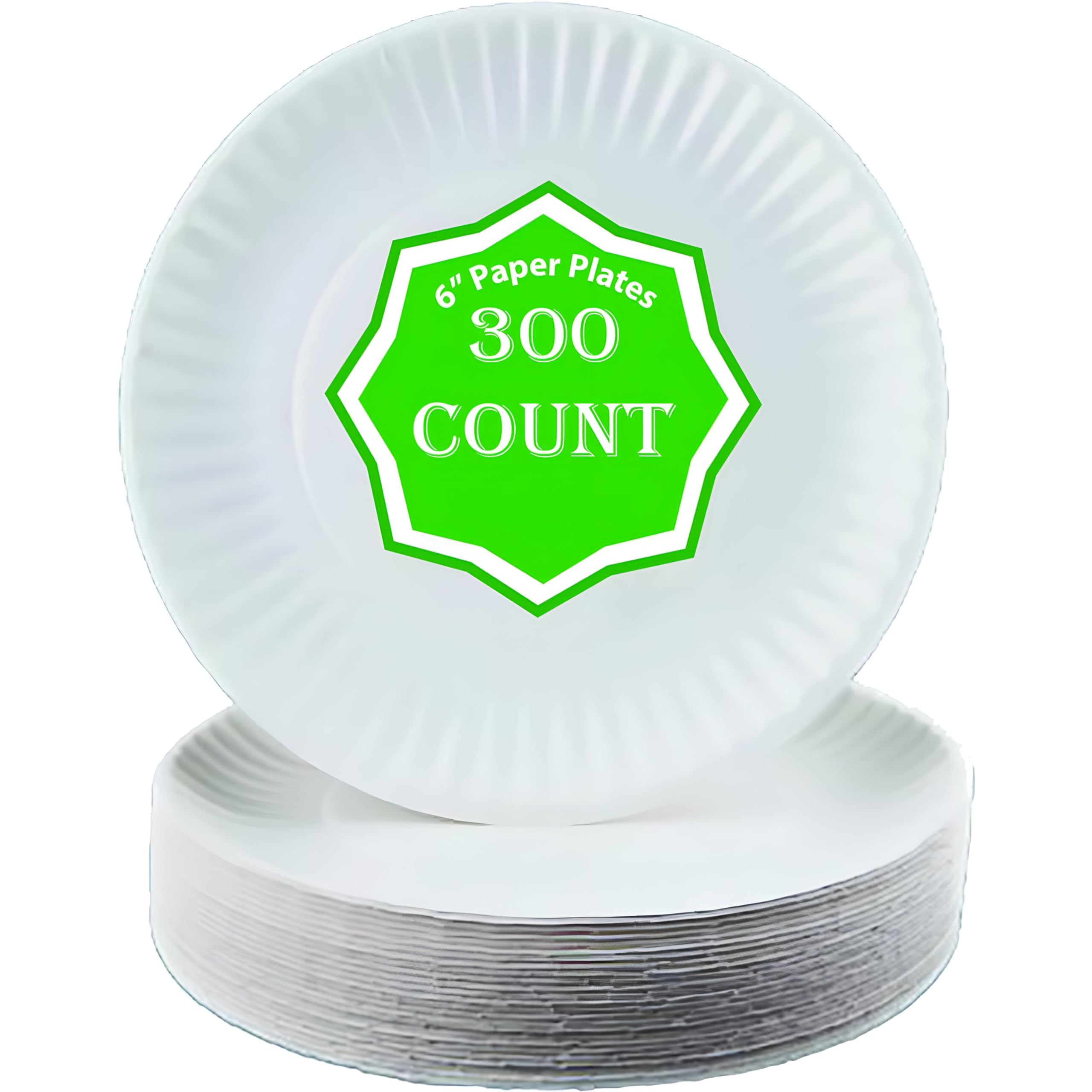 Perfect Stix Paper Plate 6" Paper Plates White, Pack of 300 (Packaging May Vary)