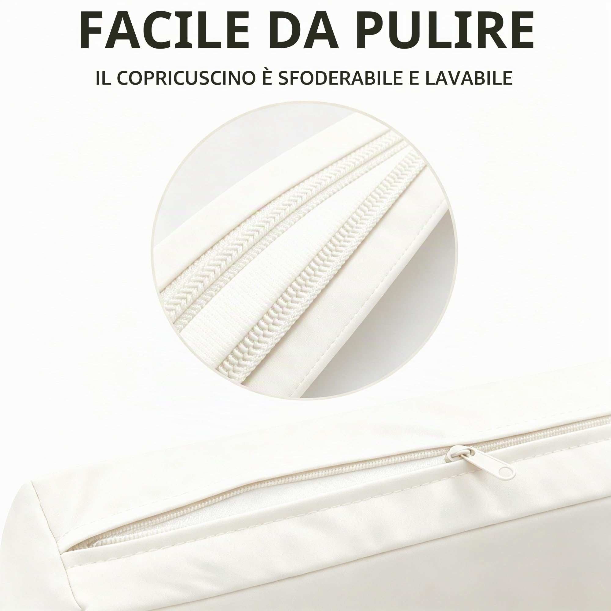 Set Di 3 Cuscini Da Esterno Sfoderabili E Impermeabili Per Salottino In Rattan Alto 5 Cm Cotone/Poliestere Made In Italy Per Divani E Sedie Da Giardino Terrazza Interno Ed Esterno(Beige)