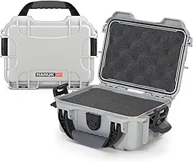 Nanuk 903 Capa rígida pequena à prova d'água com inserção de espuma 23 cm x 17 cm x 9,7 cm - Prata