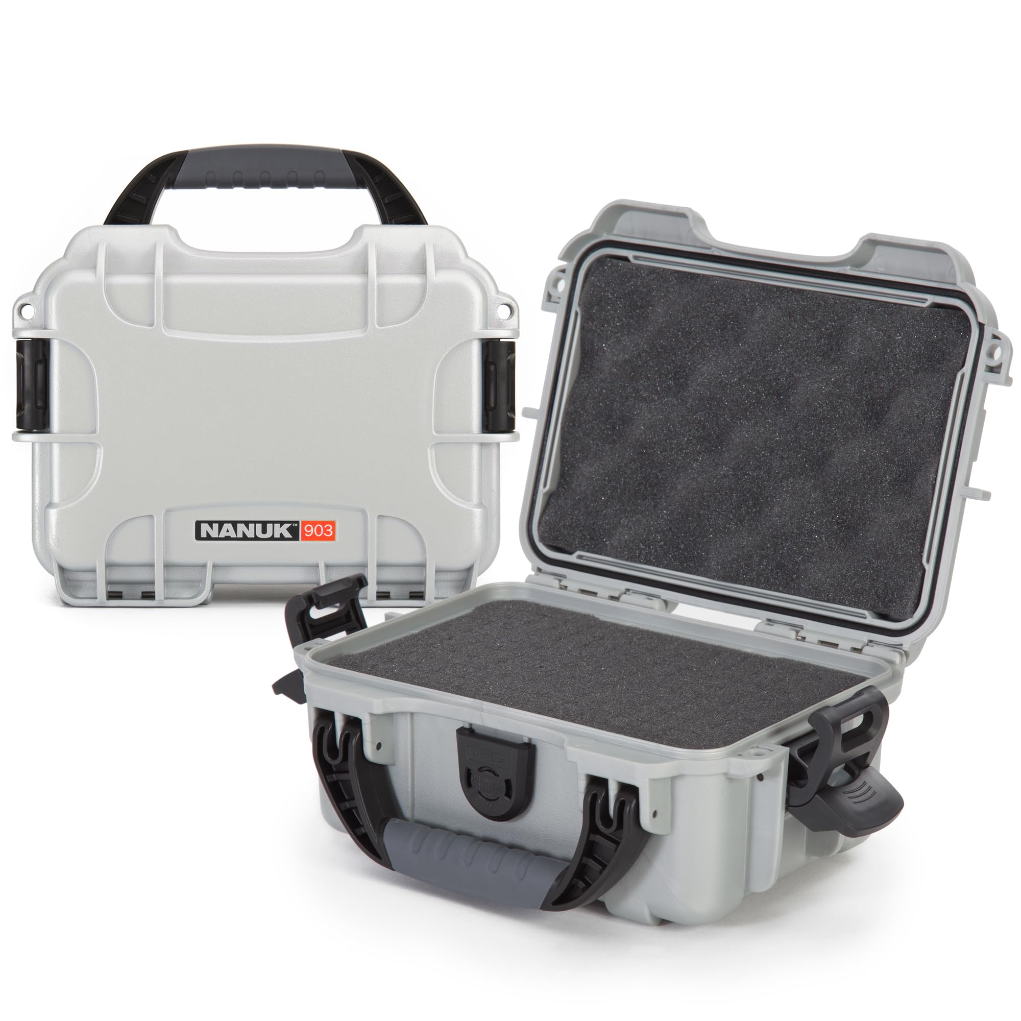 Nanuk 903 Wasserdichter Hartschalenkoffer Mit Plüschschaumeinlage - Silber