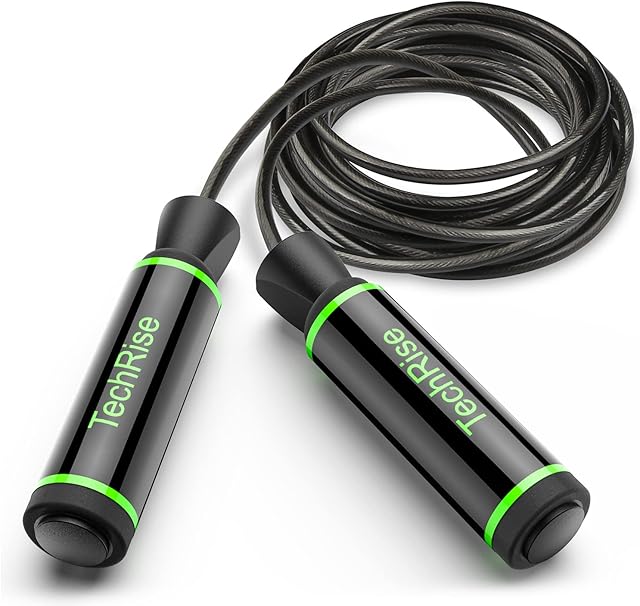 TechRise Skipping Rope, Speed Jumping Rope with Soft Memory Foam Handle, Tangle Free, Light-weighted, Adjustable Length for Exercises, Fitness Workout, Fat Burning and Boxing