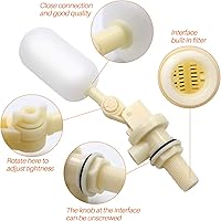 Vista 3 de 2 Pack Float Valve 1/2 Inch Water Float Ball Valve with Adjustable Arm Filter for Water Trough,Water Tank,Pool,Pond,Fountain,Automatic Waterer Bowl