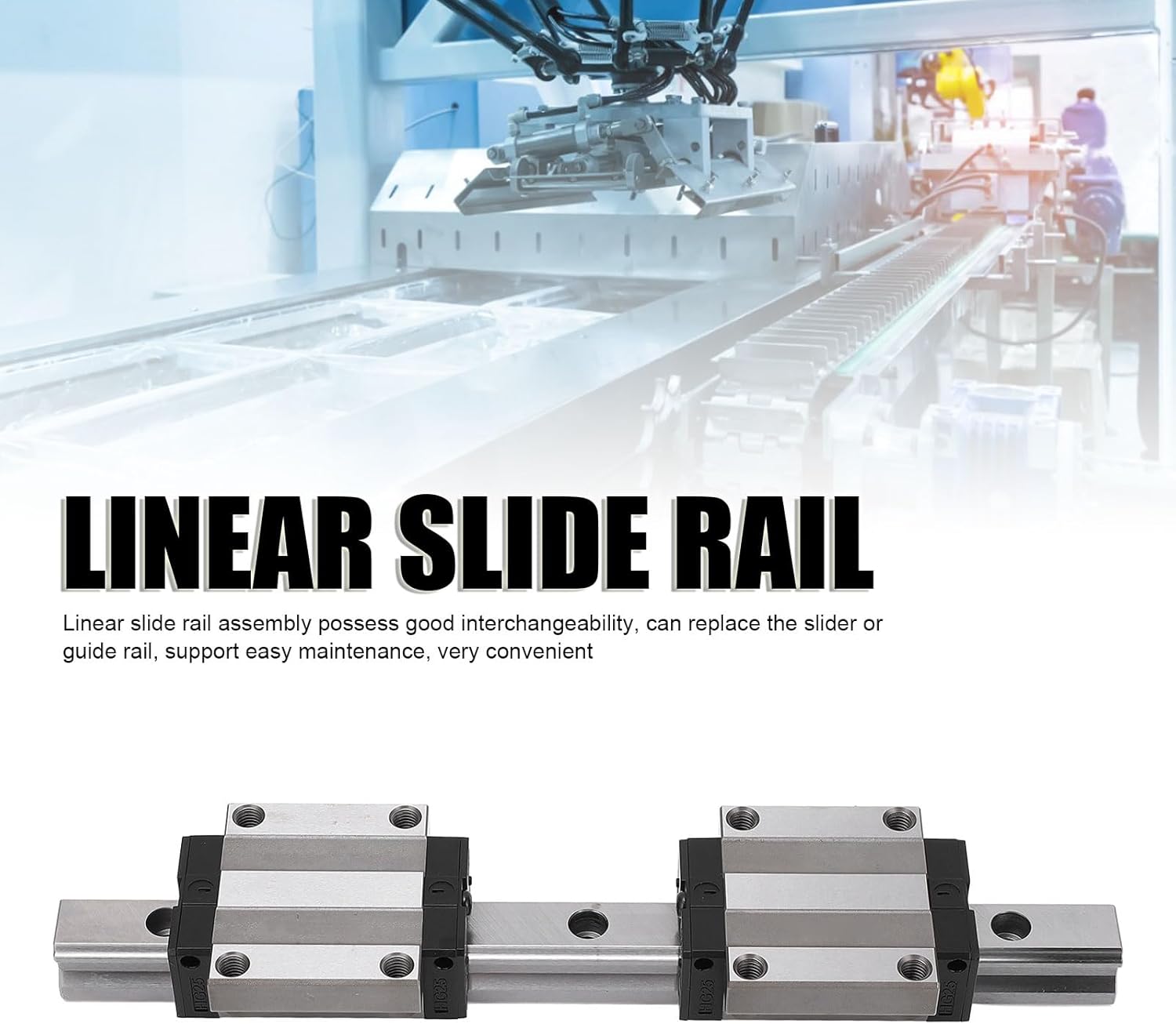 Linear Guide Rail 300mm CNC Kit with HGW25CC Carriage Block Bearing Steel for Industrial Equipment
