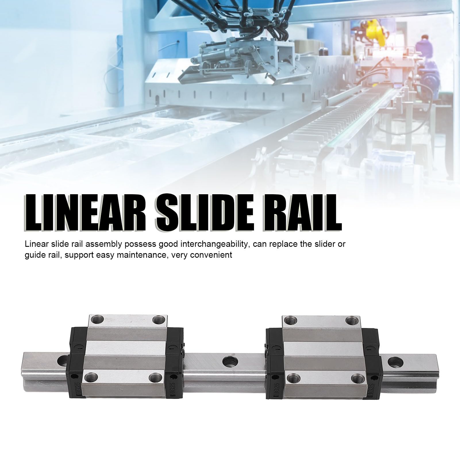 Kit CNC per Guida Lineare 300 Mm con Acciaio per Cuscinetti a Blocco Carrello HGW25CC per Attrezzature Industriali
