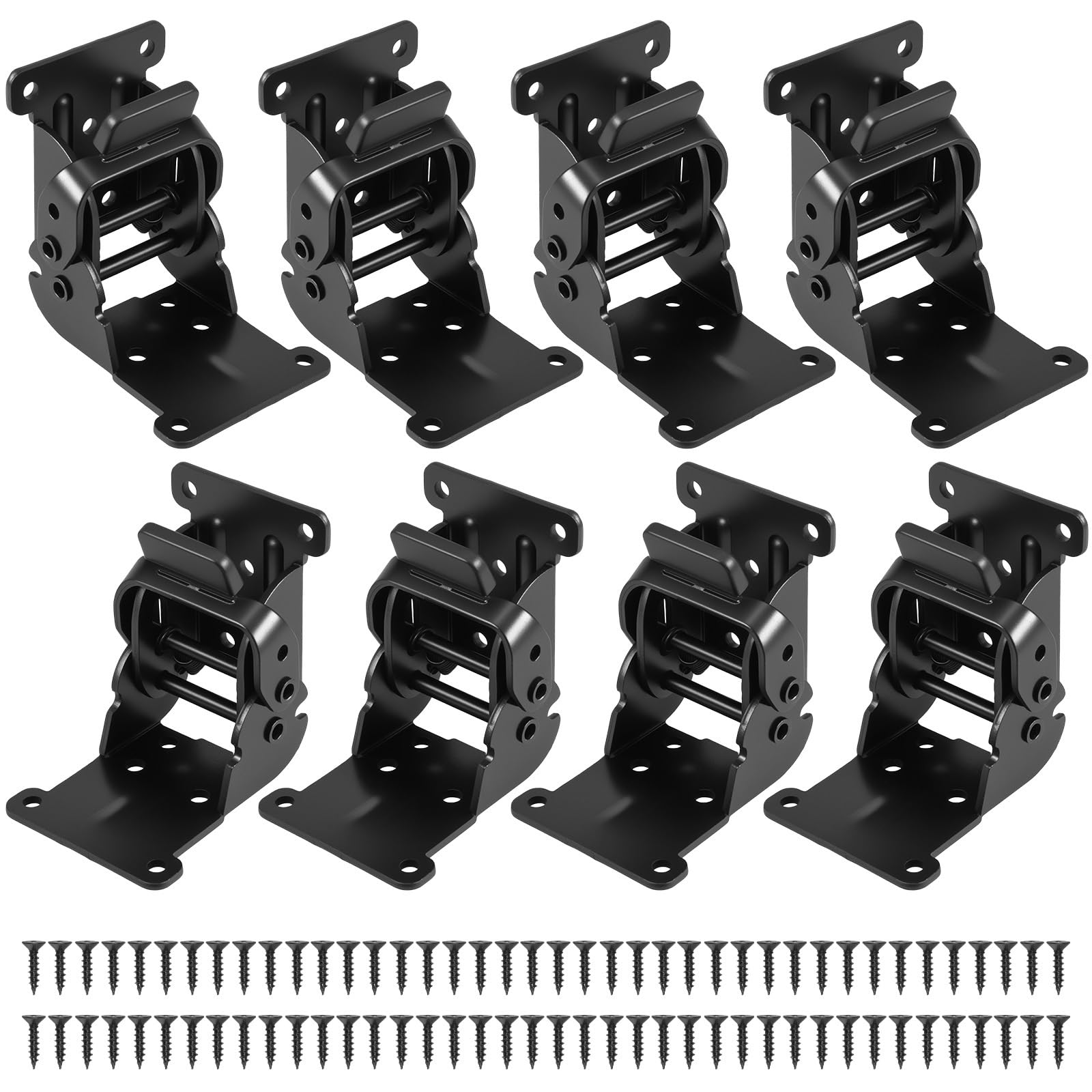 Kdhcvkz Black 8Pcs 8Pcs Folding Brackets Hinges Adjustable For Furniture Hinges(Black 8Pcs)