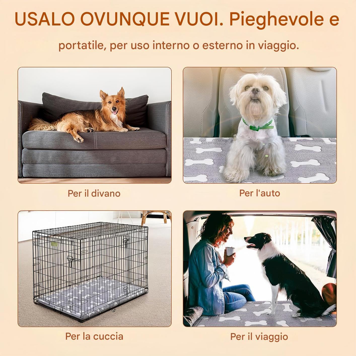 Tapis de lit pour Chien – Housse Lavable, Tapis pour Animaux en Mousse à mémoire de Forme, imperméable, Base antidérapante et Doublure Lavable Amovible | Confortable pour Le Sol pour Les Chiens de