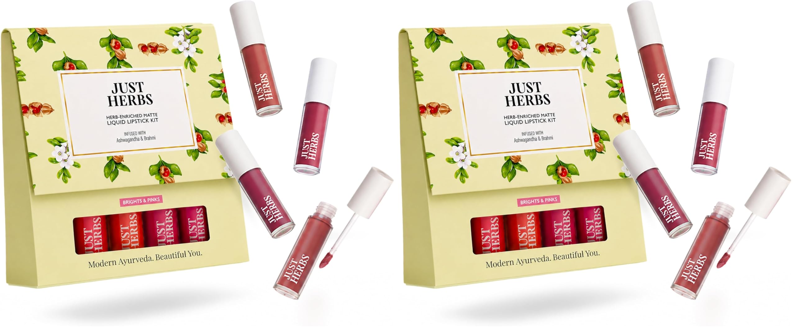 Just Herbs Herb Enriched Matte Liquid Lipstick | Set of 4 | Ayurvedic Lipstick for Women | Hydrating & Lightweight | Long Lasting (Brights & Pinks) (Pack of 2)-picture-48