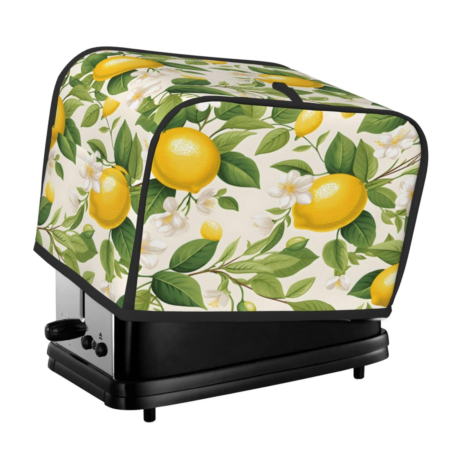 Toaster Cover 2 Slice, Lemon Flower Leaves Waterproof Dustproof Kitchen Small Appliance Covers