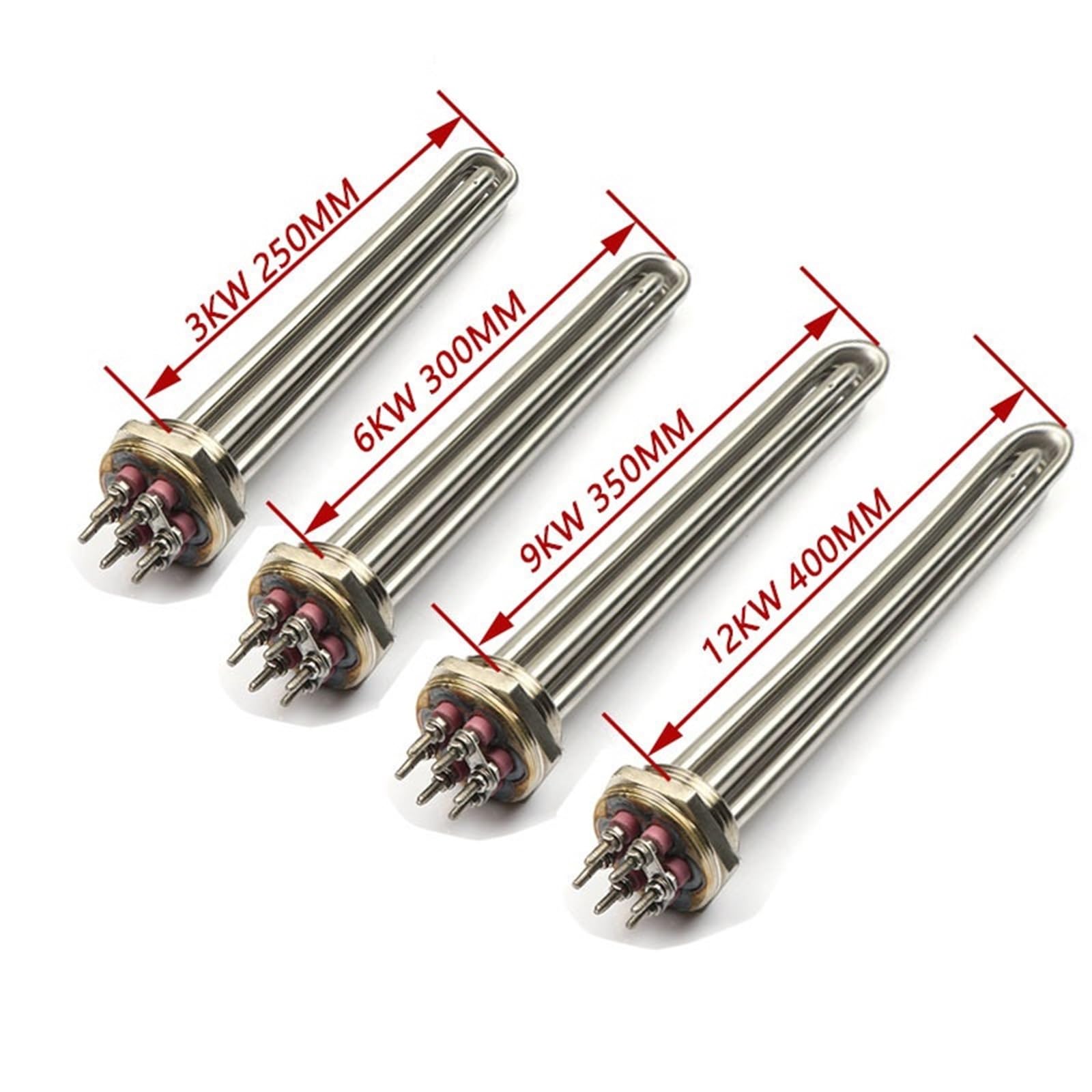 DN40 380V 9KW SUS316 Wasser Heizelement Elektrische Rohr Tauchsieder Widerstand 1Pcs