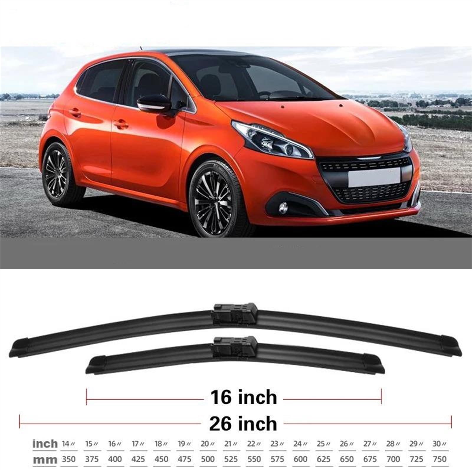 Accessori Auto Tergicristallo Spazzole Tergicristallo Anteriori Parabrezza Spazzole Per Vetri Per Peugeot 208 2012-2018