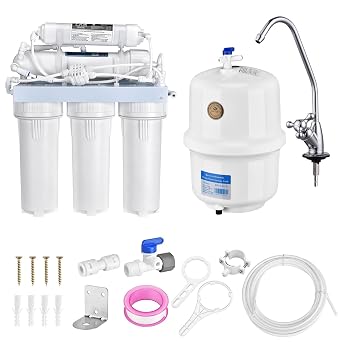 Yescom Water Filter System Reverse Osmosis 5 Stage WQA Certified RO Drinking Filtration Under Sink with Faucet and Tank 100 GPD